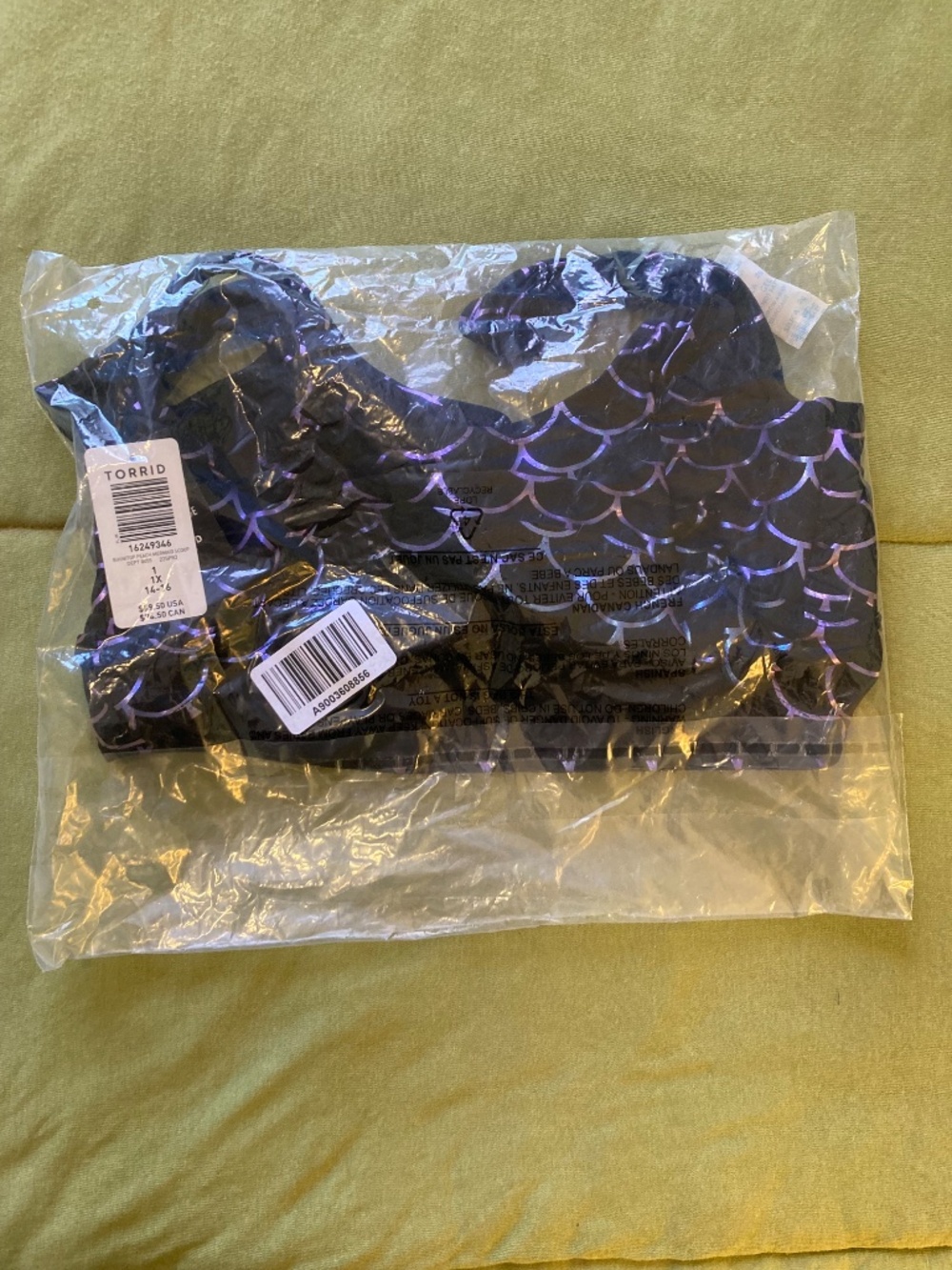 NWT Torrid Bikini Scoop Top, Mermaid, size 1 (14-16) - Picture 5 of 7